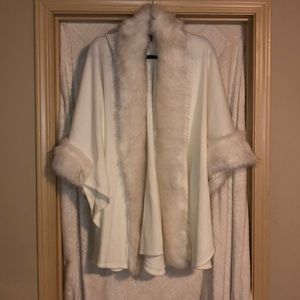 White overcoat, faux fur